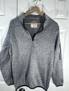 Jackson Hole Outerwear Men’s Gray Quarter-Zip Pullover Sweater Fleece Size M